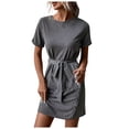 thumbnail image 2 of Fankiway Nouvelle Robe d'Été pour Femmes Robe T-Shirt à Manches Courtes Ajustée Robes d'Été pour Femmes Robes pour Femmes Grande Taille Liquidation, 2 of 6