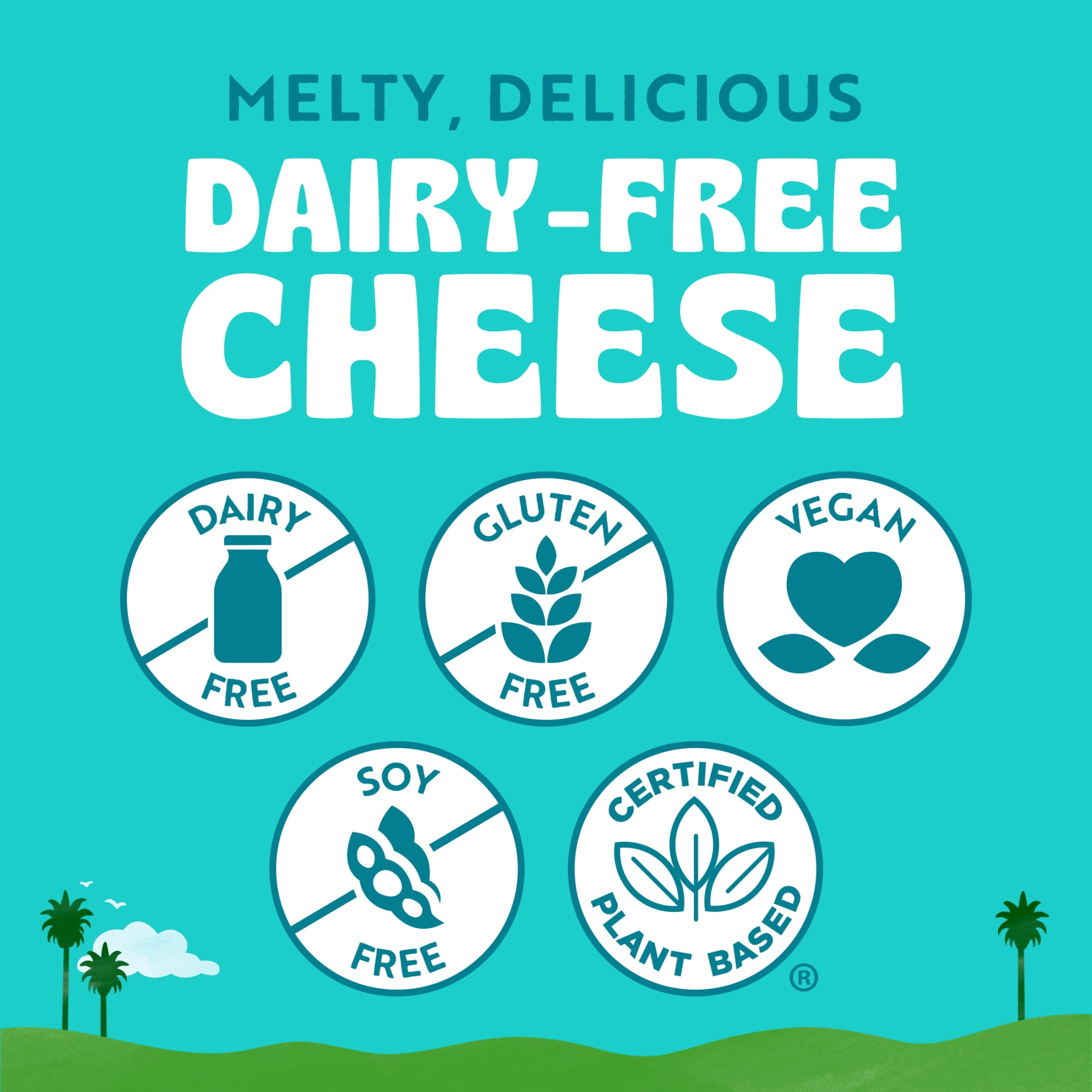 Follow Your Heart Gluten Free, Vegan, American Style Dairy Free Cheese Slices Pack, 7 oz, 10 Count