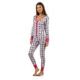 thumbnail image 4 of BHPJ by BedHead Pajamas Women's Plus Size Knit Button Front One Piece Pajama Jumpsuit, Holiday Penguins, 1X, 4 of 5
