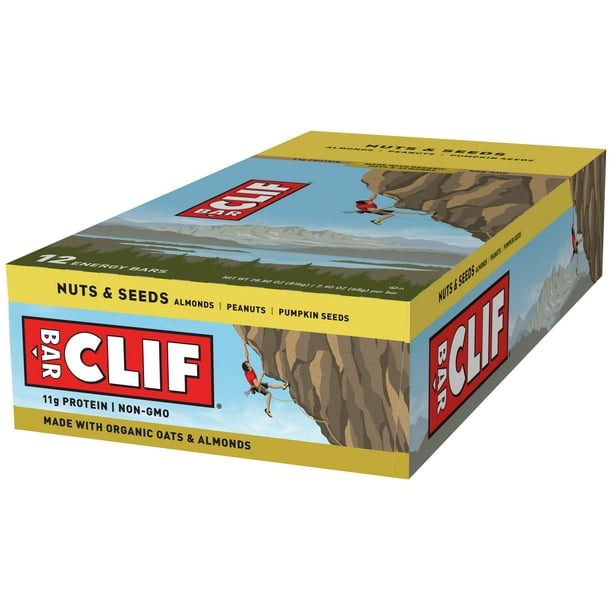Clif Bar, Nuts & Seeds, 12 Energy Bars, 2.4 Oz each