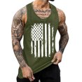 thumbnail image 1 of Hombres Moda Casual Día de la Independencia Impresión Suéter Cuello Redondo Deportes sin Mangas Tanque, 1 of 2