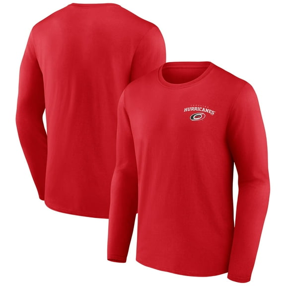 Men's Red Carolina Hurricanes Team Lockup Long Sleeve T-Shirt