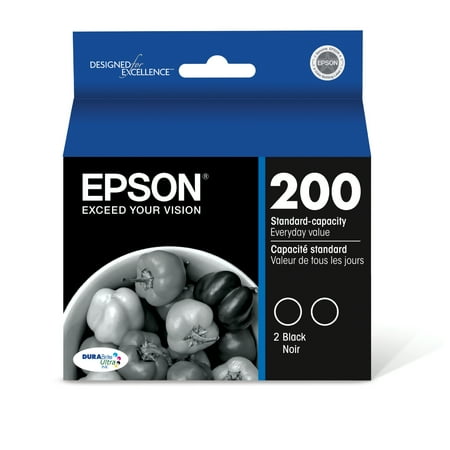 UPC: 0010343901063 | EPSON 200 DURABrite Ultra Ink Standard Capacity Black Dual Cartridge Pack (T200120-D2) Works with WorkForce WF-2520  WF-2530  WF-2540  Expression XP-200  XP-300  XP-310  XP-400  XP-410