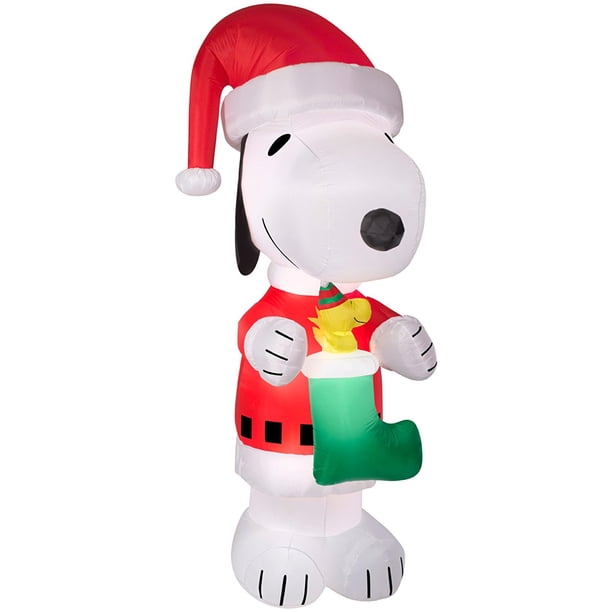 Gemmy Snoopy Claus With Woodstock Giant Peanuts Airblown Inflatable 10 Ft Tall Walmart Com