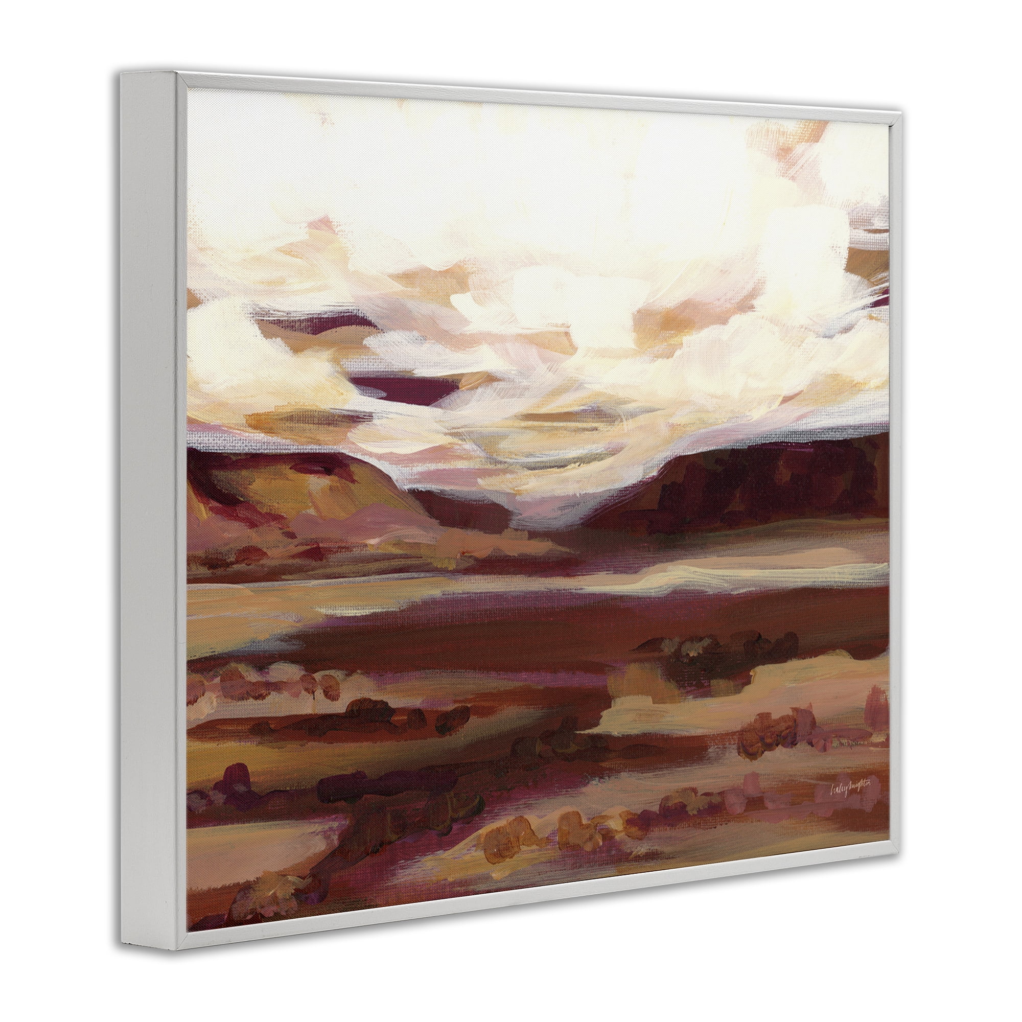 Stupell Industries Canyon Mesa Landscape Landscape Painting White Framed Art Print Wall Art, 30 x 24