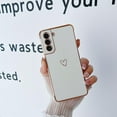 thumbnail image 4 of Compatible with Samsung Galaxy S21 5G Case for Women Girls, Cute Love Heart Pattern Electroplated Design Soft Slim TPU Protective Bumper Cover for Samsung Galaxy S21 6.2＂-White, 4 of 10