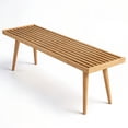 thumbnail image 3 of Mid-Century Modern Full-Size Bench, Natural, 3 of 5