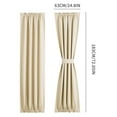 thumbnail image 3 of French Door Curtains – Rod Pocket Thermal Blackout Curtain for Doors or Glass Window, Kitchen and Patio Doors for Privacy, 25 X 72 Inches Long, 1 Curtain Panel , Beige(Curtain buckle Not Included), 3 of 3