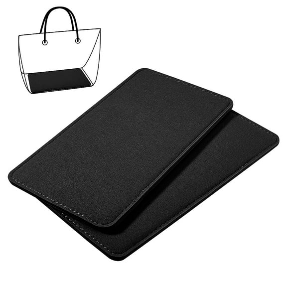 2pcs Felt Base Shaper 11 x 6 inch Black bag Shaper Purse Shaper bag Bottom Purse Insert Rectangle bag Liner Board Handbag Stabilizer Support for Tote bag Knitting bag Backpack Crochet bag 2pcs