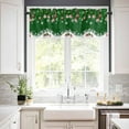thumbnail image 2 of Christmas Green Kitchen Curtains and Valances Set, Rod Pocket Curtains Tier Farmhouse Window Curtains 24 Inch Length, Winter Xmas Snowflake Red Ball Rustic 3 Piece Kitchen Curtains Set, 2 of 6