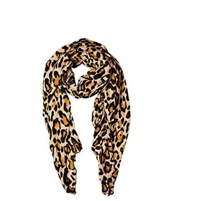 Peach Couture Foulards Léopard Froissés Légers pour l'Été
