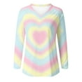 thumbnail image 4 of Valentines Shirts for Women Tie Dye Heart T Shirt Casual Loose Valentine's Tee Shirt Long Sleeve V Neck Tops, 4 of 5