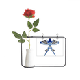 thumbnail image 1 of Chinese Culture Kite Traditional Pattern Artificial Rose Flower Hanging Vases Decoration Bottle, 1 of 3