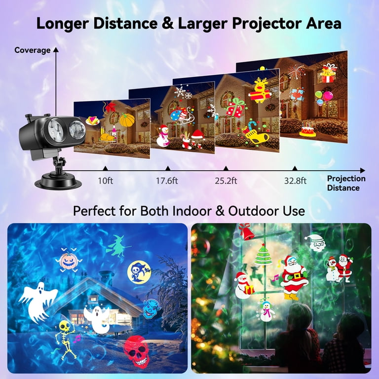 Christmas Halloween Outdoor Projector Lights With 14 HD Replaceable