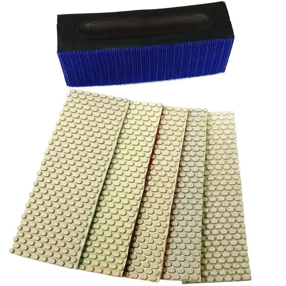 Stadea HPW112H Diamond Hand Polishing Pads Flexible for Concrete Glass Marble Stone Polishing, 5 Pads 1 Backing Pad Set