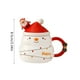 thumbnail image 3 of Taza De Cerámica Con Tapa Y Cuchara De Papá Noel Y Muñeco De Nieve. Taza Grande Con Dibujo De Papá Noel. Taza De Agua Para Regalar A La Gente El Mejor Regalo De Navidad., 3 of 5