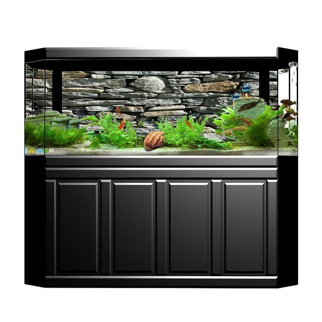 Bvdfgk Aquarium Background Ocean Waterfall Plants Poster Fish Tank Wallpaper Ornament D 122x46cm