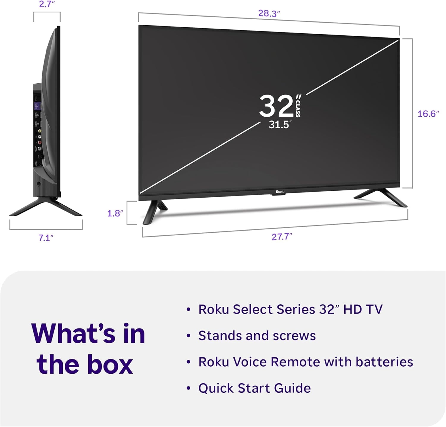 Roku, Smart TV, 32-Inch, HD 720p with Voice Remote - Walmart.com