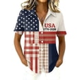 thumbnail image 2 of 250th Anniversary USA Shirt Casual 250 Years Of Freedom T Shirt Button Down Short Sleeve Shirts Patriotic Shirts Tops, 2 of 7