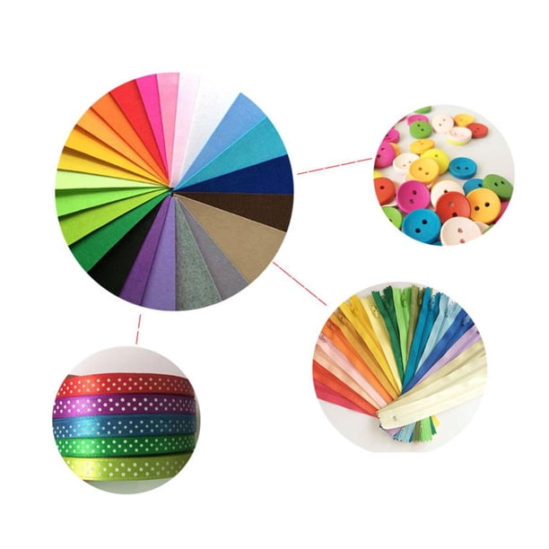 Cuadros Decorativos 40 piezas de accesorios de costura DIY de poliéster de fieltro de tela no tejida de artesanía colorida