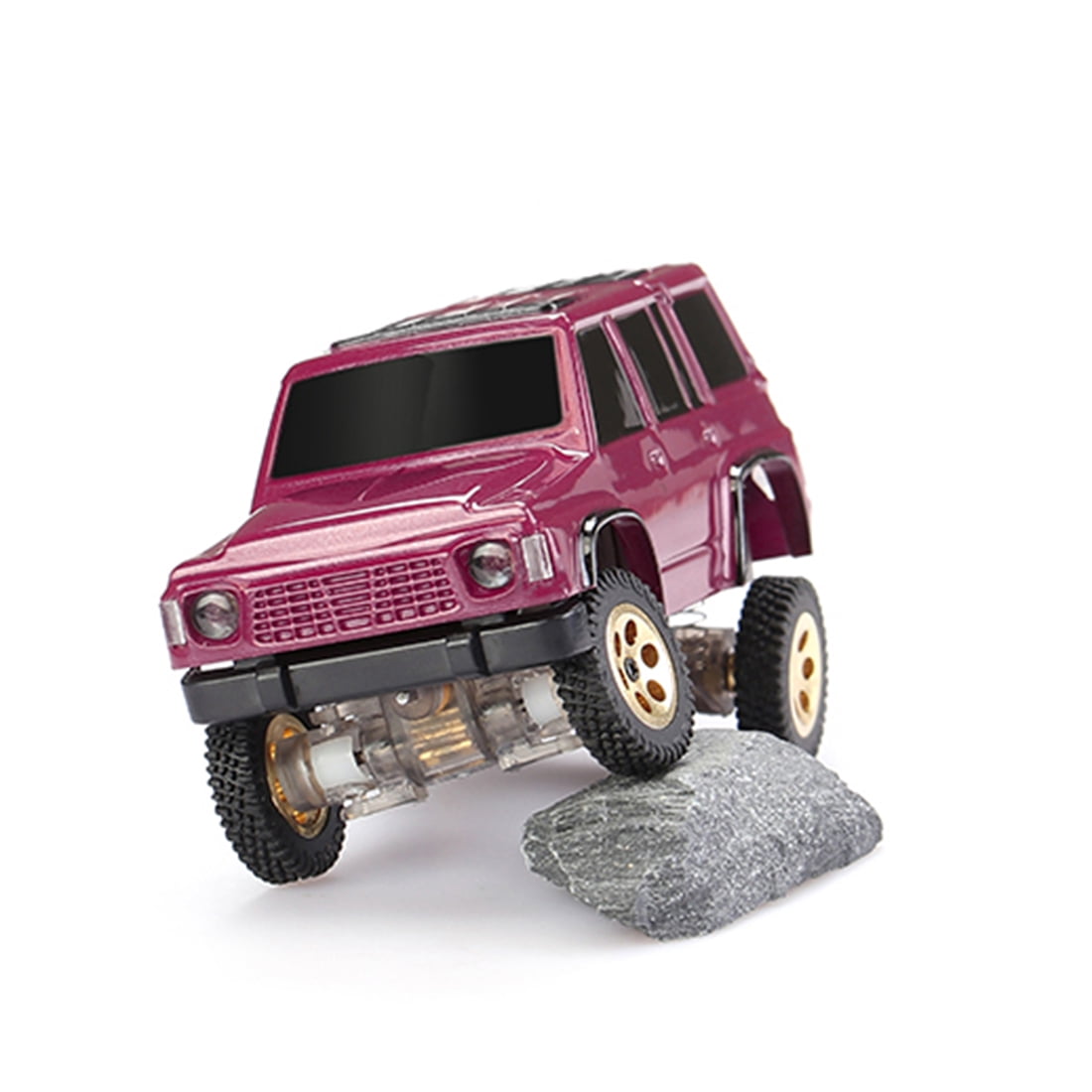 1/64 Scale Mini RC Crawler 4WD 2.4G Full Proportional Remote Control Off Road Climbing Vehicle With LED Lights Desktop Rock Crawler Model For Adults Hobbyists (RTR /Matte Red)