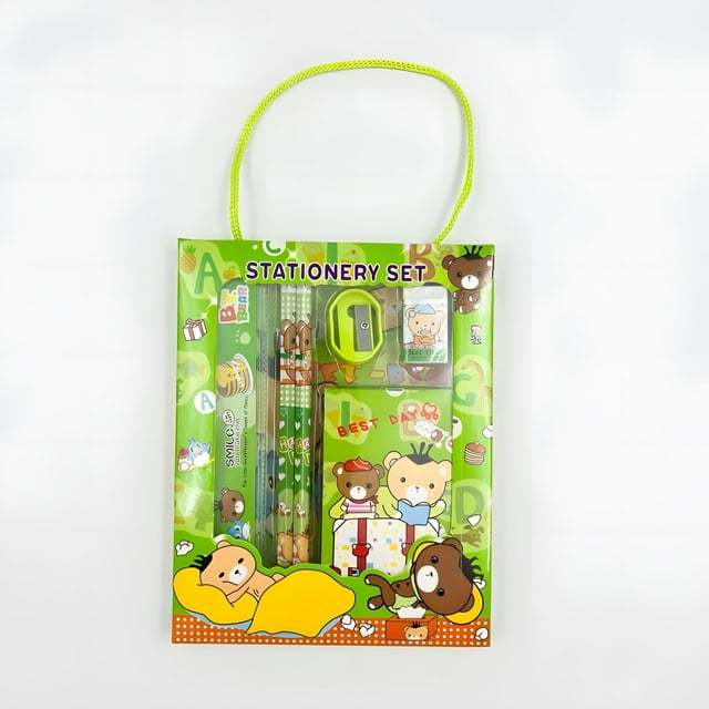 1pc Christmas Gift Stationery Set Gift Learning Supplies Pencil Six-piece Set Boxed Portable Stationery Gift Prize Learning Supplies Stationery Set Gift Box