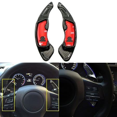 Xotic Tech 1 Pair Pure Real Carbon Fiber Steering Wheel Paddle DSG Shifter for Scion FRS Toyota GT86 Subaru Forester 2013 and