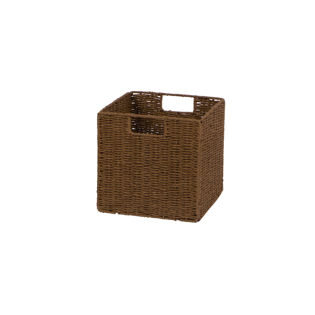 10.5 in Woven Storage Cube Basket Bin with Iron Wire Frame (Set of 4)