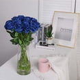 thumbnail image 2 of 10 piezas rosas artificiales flores de tallo largo rosa de seda falsa para decoraciones de bodas para el hogar brillar Juguete, 2 of 5