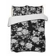 thumbnail image 2 of Black Rose Twin XL Size Down Alternative Comforter,Lightweight Comforter Quilt Bedding Set with Pillow Shams Vintage Pastoral Botanical Floral Leaves Vines Bed Comforter Duvet Insert 68"x98", 2 of 7