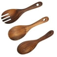 thumbnail image 6 of YSNOOWE 2Pcs Spoons And Forks Brown Wood For Salad And Dessert Serving, 6 of 8
