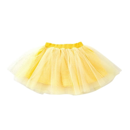 

JDEFEG Party Outfits for Girls Toddler Short Skirt Girl s Half Skirt Baby Princess Skirt Short Skirt Half Skirt Tulle Skirt Holiday Dress Girls 8 Yellow L