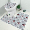 thumbnail image 2 of Light Blue Christmas Tree Pattern Bathroom Rugs Sets 3 Piece,Toilet Cover Set,Absorbent Non Slip Bathroom Mats Sets with U-Shaped Contour Rug Toilet Rug Set, 2 of 5