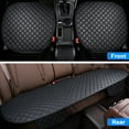 thumbnail image 2 of Universal Car Seat Cushion Cover Mat PU Leather Full Set Front Rear Cushion Pad Protector Waterproof Black, 2 of 13