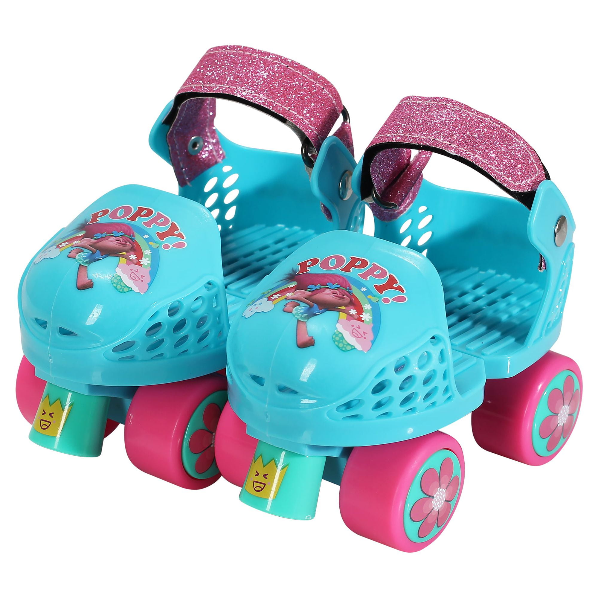 Playwheels Trolls Kids Roller Skate, Junior Size 6-12 with Kneepads