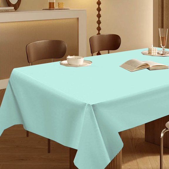 Plastic Table Cloths,Table Cloths Rectangle,72*54IN Large Plastic Rectangle Table Cover Cloth Wipe Clean Party Tablecloth Covers,Rectangle Vinyl Tablecloth,Waterproof Spillproof Plastic(Green)