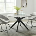 thumbnail image 6 of Modway Traverse 50" Round Modern Artificial Marble Dining Table in White/Black, 6 of 9