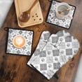 thumbnail image 5 of Pawprints Argyle Kitchen Oven Mitt and Pot Holder Sets 4 Pcs for Baking, Cooking and Grilling, Heat Resistant Up To 392 °F, 5 of 7