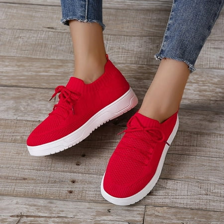 

Lilgiuy Women Lace Up Sneakers Color Solid Color Shoes Plus Size Sports Casual Shoes Winter Dresses for 2022
