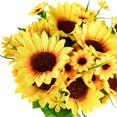 thumbnail image 3 of 2 ramos de girasoles artificiales, decoración de flores amarillas para el hogar, boda (con maceta) JAMW  Sencillez, 3 of 4