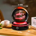 thumbnail image 3 of Lámpara YWHL 3D Shark Crystal Ball de 8 cm con base LED colorida, 3 of 6