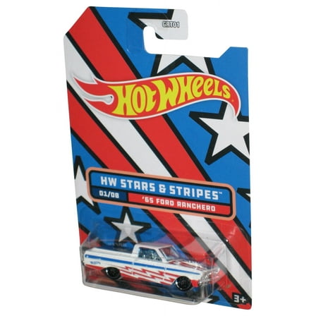 Hot Wheels HW Stars & Stripes (2021) White '65 Ford Ranchero Toy Truck 1/8