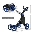 thumbnail image 3 of Goplus Folding 4 Wheels Golf Push Cart W/Bag Scoreboard Adjustable Handle Blue, 3 of 12