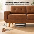 thumbnail image 5 of SESSLIFE 65" Loveseat Sofa, Mid Century Modern 2 Seater Loveseat Couch with Foil Fabric, Small Couch with Solid Wood Legs for Living Room, Bedroom, Apartment, Brown, 5 of 8