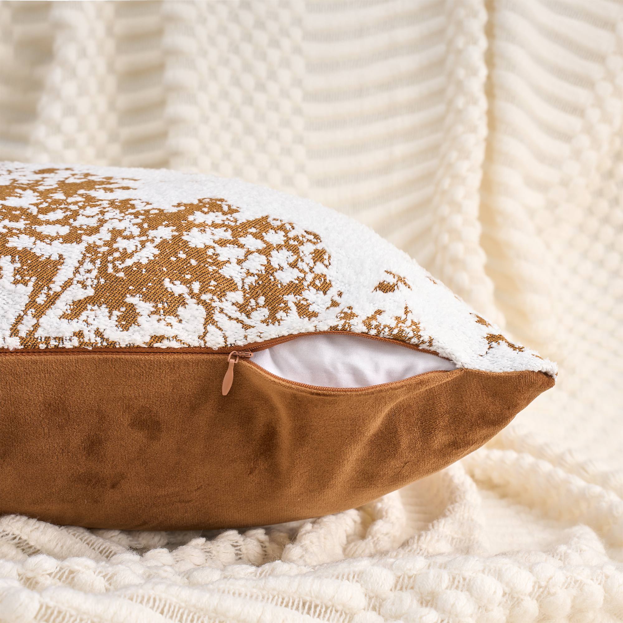 Unique Bargains Set of 2 Chenille Pillow Cushion Covers and Bedroom Brown