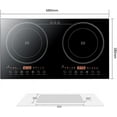thumbnail image 3 of Double Induction Cooker, 1200W 2 Burner Induction Cooker Cooktop, Electromagnetic Oven High Temperature Resistance Double Burner Countertop Cooktop 8 Gear Firepower Dual Induction Hot Plate, 3 of 6