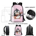thumbnail image 6 of Uourmeti Penguin Guitar Wear Resistant Backpack for Work Travel, Soft Large Capacity School Backpack Durable Student Bookbag, 6 of 6