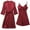 Wine, variant on Nfurl Womens 2pcs Pajama Sets Soft Satin Nightgown and Robes Set Elegant Lace Trim Pjs Set Belted Robe Loungewear Cozy Silky Night Gown Suits Womans Pajama Set