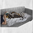 thumbnail image 5 of Landscape Soft Flannel Fleece Blanket, Cottage House and Mountain Forest Scene Sun Wild Herbs Natural Living Eco, Cozy Plush for Indoor and Outdoor Use, 50" x 60", Brown and Marigold, by Ambesonne, 5 of 5