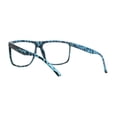 thumbnail image 2 of Thin Plastic Hipster Horn Rim Flat Top Clear Lens Eyeglasses Blue Tortoise, 2 of 4